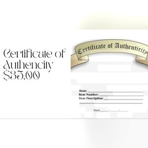 COA (Certificate of Authencity)